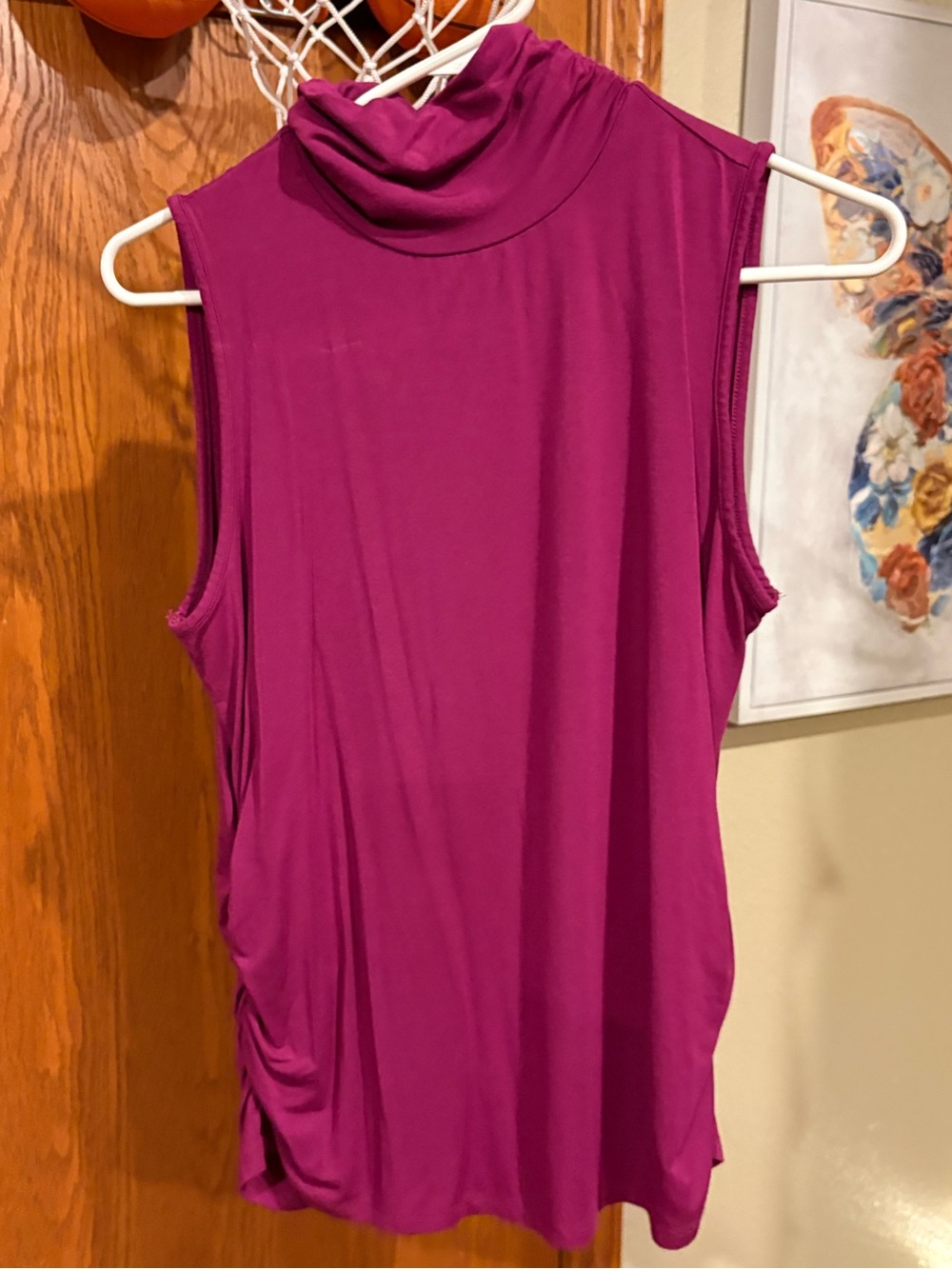 Investments Sleeveless Mock Neck Tank in Fuchsia